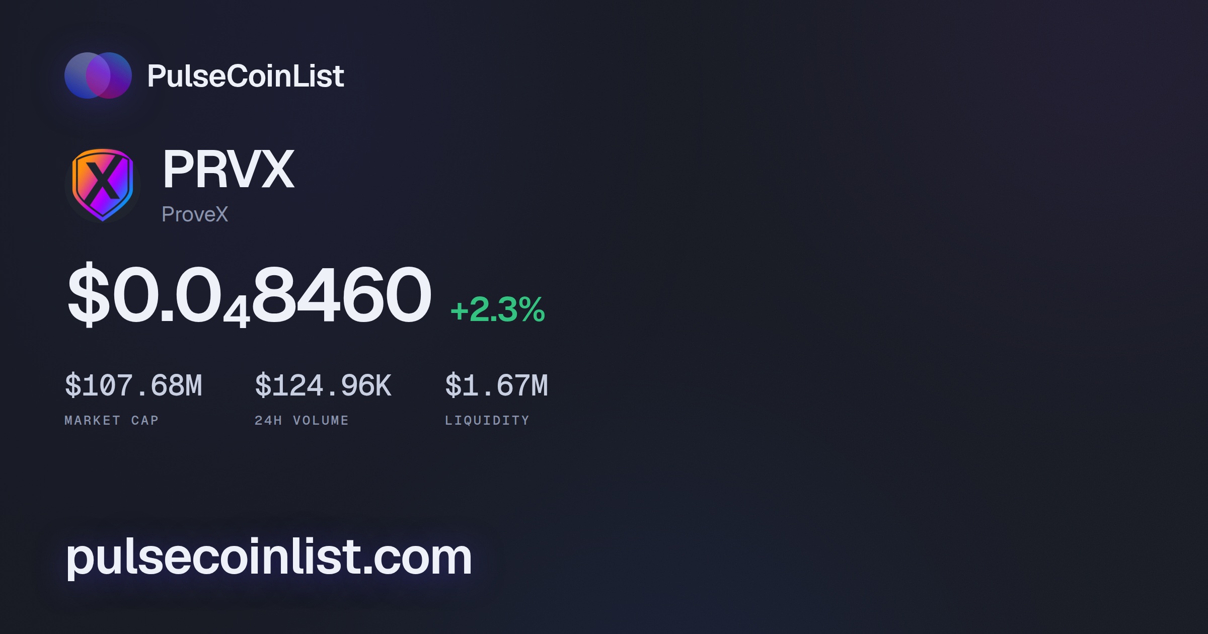 ProveX Price Today, PRVX to USD Live Price, Market Cap & Charts ...