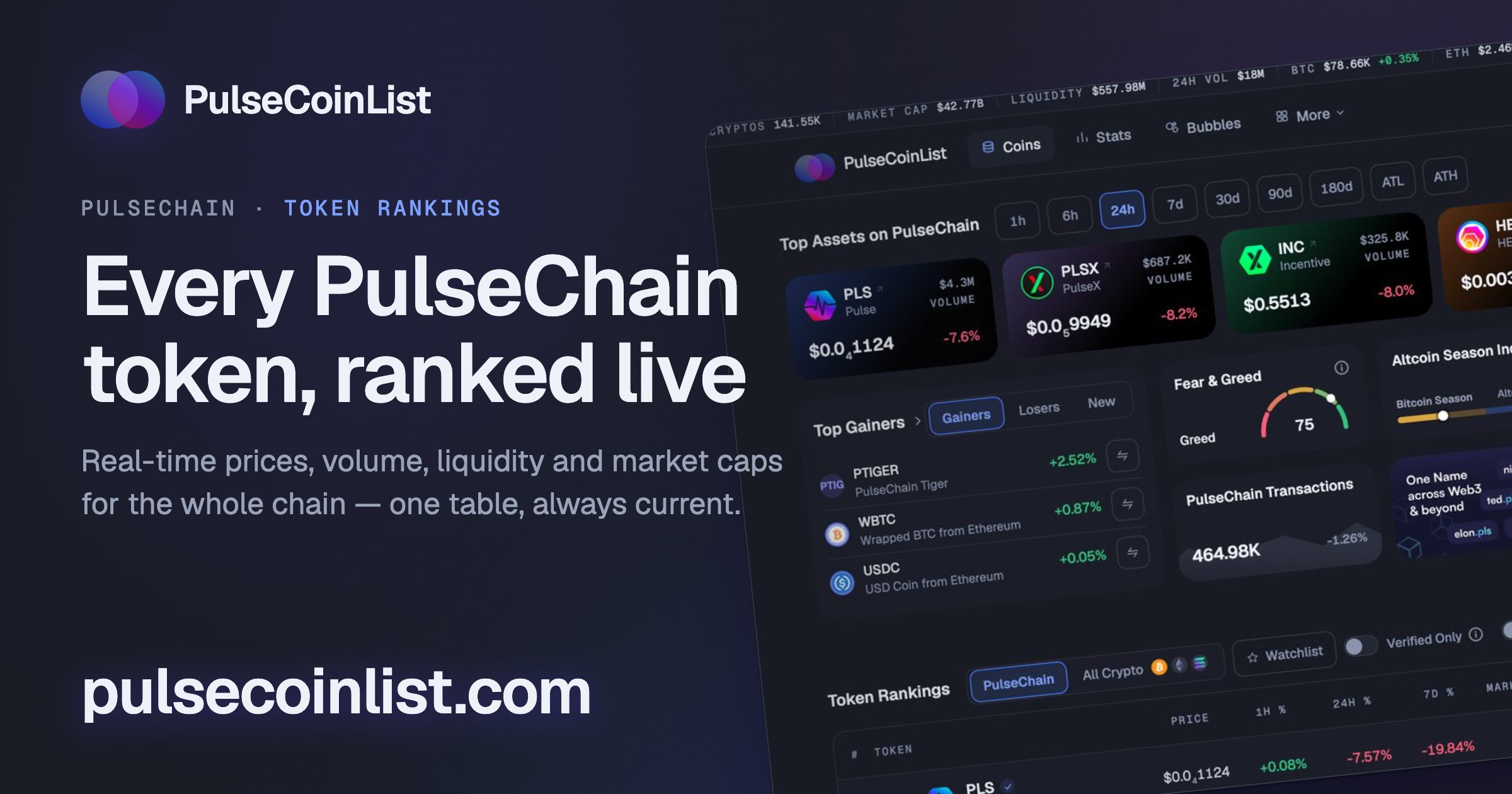 PulseCoinList | PulseChain Token Rankings, Live Prices, Portfolio ...