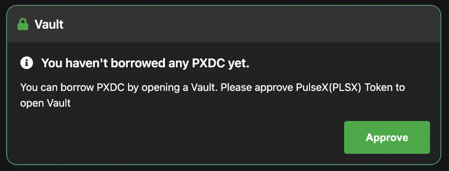 A section of a user interface for a Vault