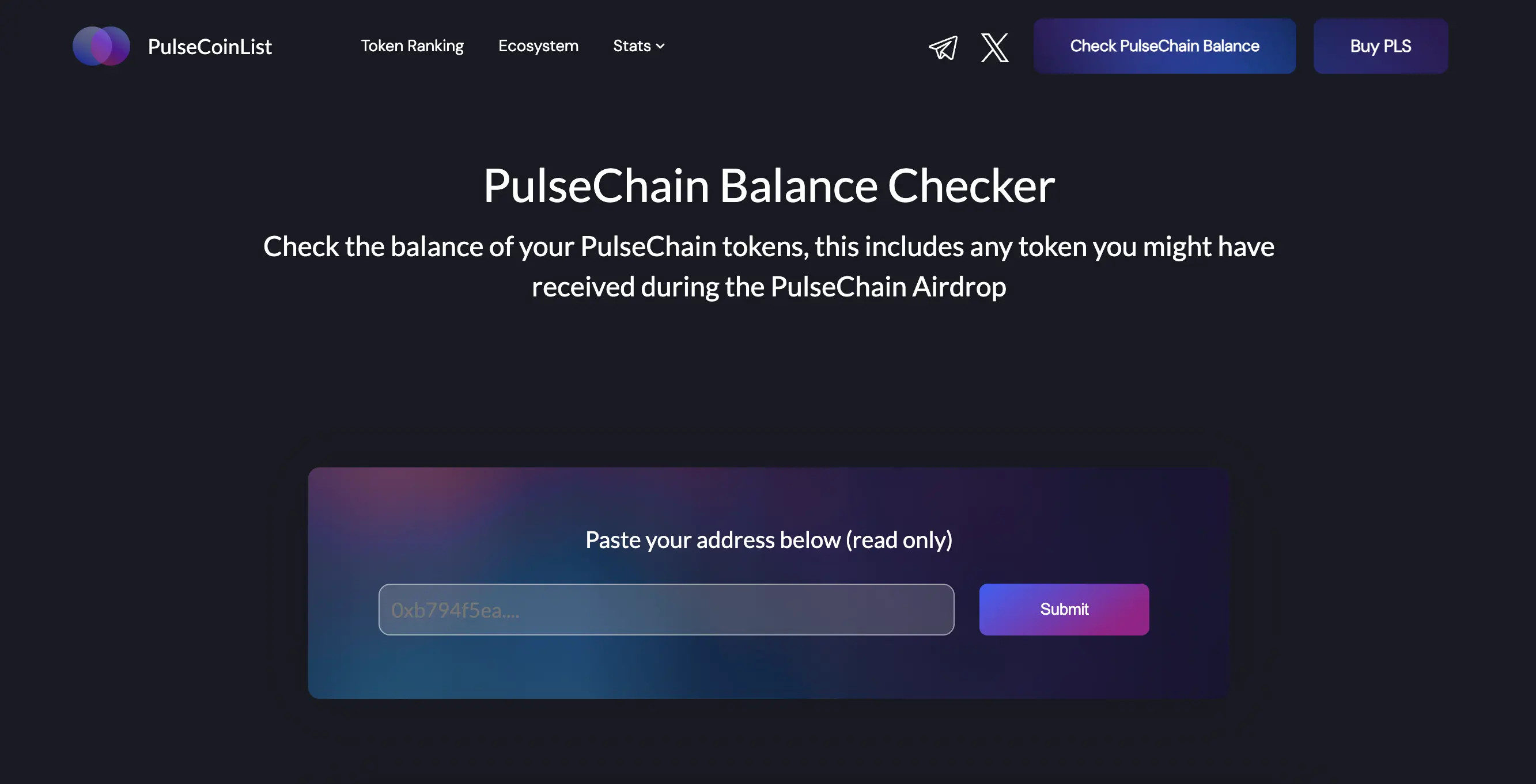 Screen shot of PulseCoin List