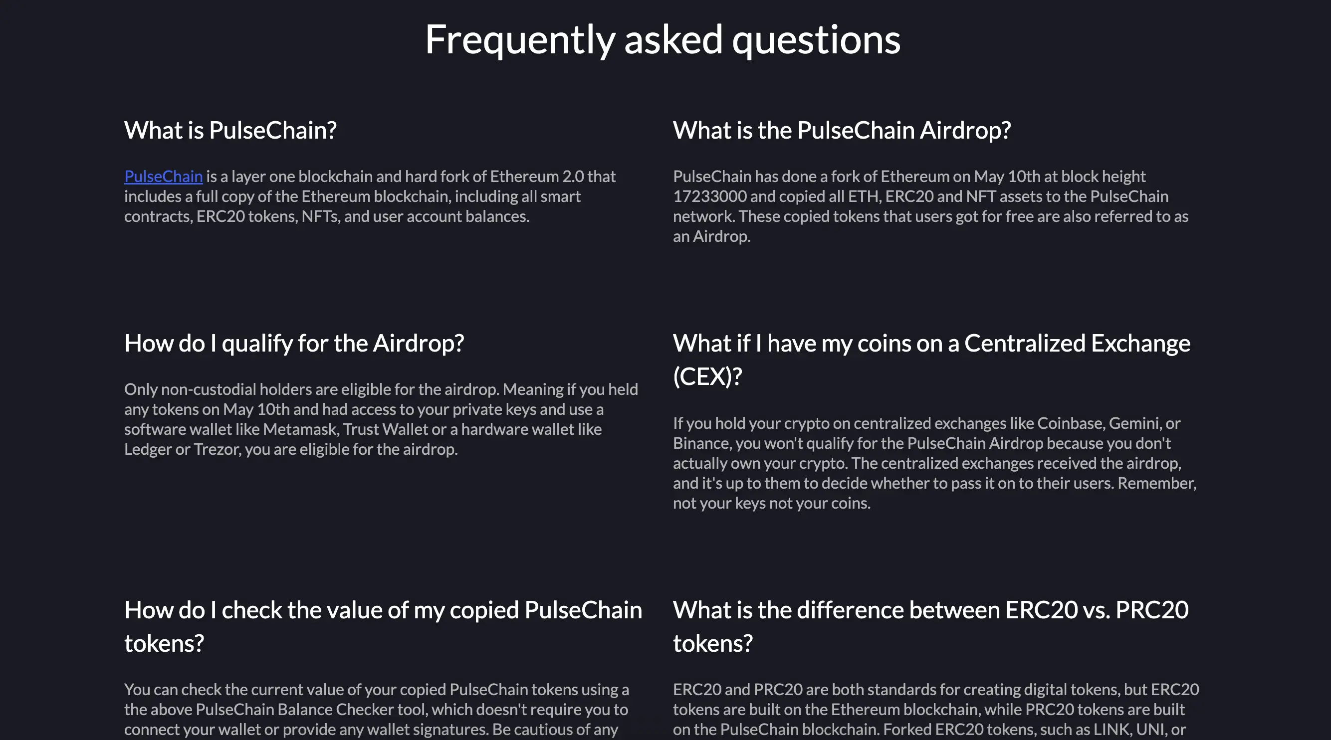Screen shot from PulseCoin List
